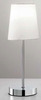 Lampada tavolo moderna base cromata paralume bianco snella e alta 37cm 6506BI PERENZ