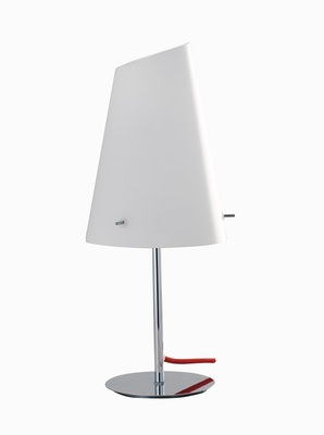 Lampada da tavolo diffusore in vetro bianco e dettaglio filo rosso 41950 LUCI MODERNE
