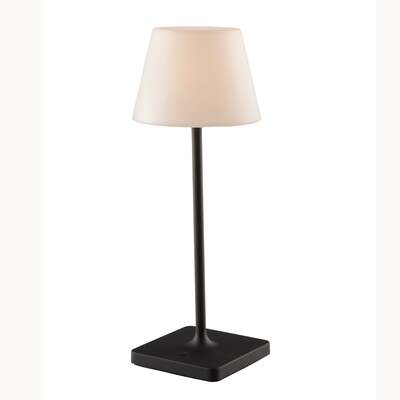 Lampada senza fili ricaricabile tramite cavo usb nera paralume acrilico  42807
