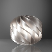 Lampada da tavolo girgio Silver argento 25 cm con globo a fasce spiralate in acrilico  45616