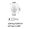 Immagine aggiuntiva di Lampada decorativa grande sfera 40cm acrilico texture carta CARTA PT1 D40 IDE
