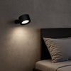 Particolare di Lampada da tavolo ricaricabile nera con testa magnetica e funzione applique  43970