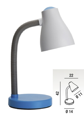 Lampada azzurra in plastica adatta per cameretta studio comodino 6036C PERENZ