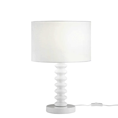 Lampada tavolo alta 45,5cm bianca stelo colonna LUCI