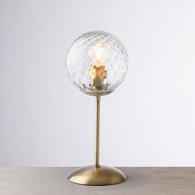 Lampada da tavolo comodino abat jour semplice bronzo sfera trasparente 43661 DEMETRA LUCI MODERNE