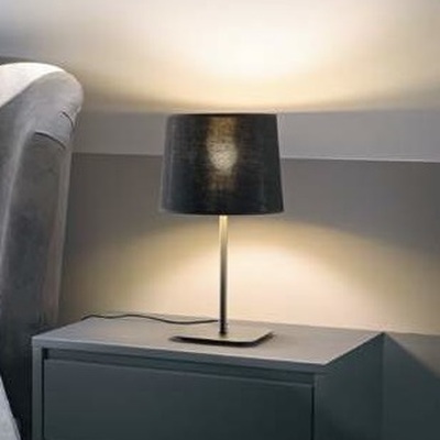 Lampada tavolo abat-jour moderna caldi riflessi nero e oro NORDIK TL1 IDEAL LUX