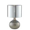 Lampada tavolo base argento 35cm adatta a salotto, comodino, com&ograve; 42663 LUCI