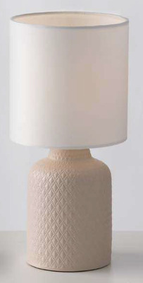 Lampada tavolo con base in ceramica rosa antico con paralume 39098 LUCI MODERNE