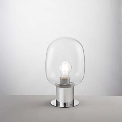 Lampada comodino o tavolo in vetro trasparente soffiato 18x30cm 42933 LUCI