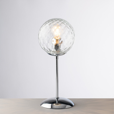 Lampada comodino tavolo moderna cromata pallina vetro 43662 DEMETRA LUCI MODERNE