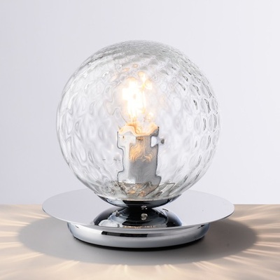 Lampada tavolo comodino sfera rotonda lavorazione artistica base cromo 43681 ARMONIA LUCI E COLORI