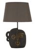 Lampada etnica scura in resina e metallo d.30,5x46  42245