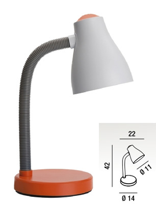 Lampada flessibile cameretta comodino studio arancio in plastica direzionabile 6036AR PERENZ