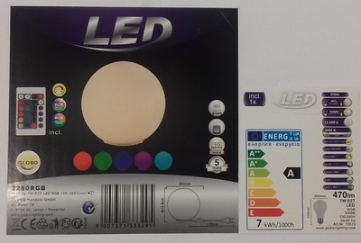 Sfera magic tavolo strobo cambia colore lampada LED 2280RGB GLOBO LIGHTING