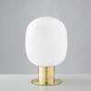 Lampada oro tavolo sala com&ograve; vetro soffiato boccione bianco 30x47cm 42935 LUCI