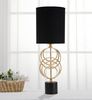Lampada da tavolo intreccio cerchi oro paralume nero 20x58,5cm  40818 - foto 5