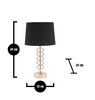 Lampada di medie dimensioni curve oro e cappello nero 25x47,5cm  40849 - foto 5