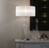 Particolare di Lampada grande meraviglia in vetro soffiato e paralume organza bianco DUCHESSA TL1 BI