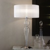 Lampada grande meraviglia in vetro soffiato e paralume organza bianco DUCHESSA TL1 BIG IDEAL LUX