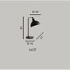 Particolare di Lampada da tavolo nera diffusore inclinabile a piccola cupola  45562