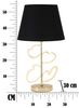Lampada tavolo nera cuori oro diametro 30cm alta 54,5cm  40810 - foto 7