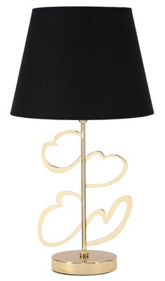 Lampada tavolo nera cuori oro diametro 30cm alta 54,5cm  40810