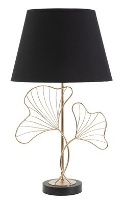 Lampada tavolo nera e oro motivo Ginko 30x60cm  40850