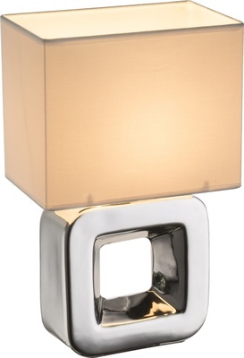 Lampada da tavolo due rettangoli base argento paralume burro 21602 GLOBO LIGHTING