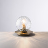 Immagine aggiuntiva di Lampada arredo comodino base bronzata con sfera vetro trasparente artistico  