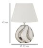 Lampada da tavolo bianca e argento onde diametro 30x42  42223 - foto 5