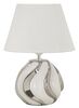 Lampada da tavolo bianca e argento onde diametro 30x42  42223