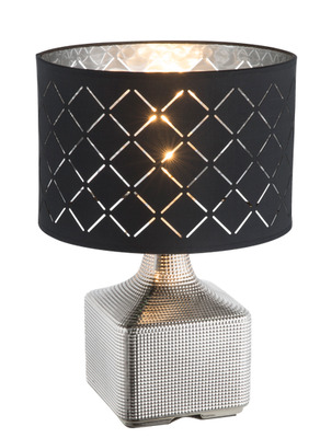 Lampada tavolo base argento paralume grigio 21613 GLOBO LIGHTING
