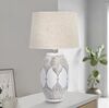 Lampada da tavolo con base decorata e paralume grezzo 38x67  42234 - foto 4
