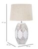 Lampada da tavolo con base decorata e paralume grezzo 38x67  42234 - foto 5