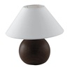 Lampada da tavolo base ceramica colore noce paralume bianco 39280 LUCI MODERNE