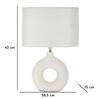 Lampada da tavolo in ceramica bianca con paralume ovale chiaro base ad anello 28,5x15x43  44016 - foto 6