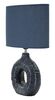 Immagine aggiuntiva di Lampada da tavolo in ceramica ovale anello blu con paralume navy 28,5x15x43  