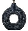 Particolare di Lampada da tavolo in ceramica ovale anello blu con paralume navy 28,5x15x43  44015