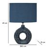 Lampada da tavolo in ceramica ovale anello blu con paralume navy 28,5x15x43  44015 - foto 6