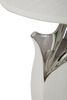 Particolare di Lampada da tavolo ceramica bianca a fiore e dettagli argento 30x51  42222