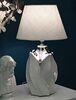 Lampada da tavolo ceramica bianca a fiore e dettagli argento 30x51  42222 - foto 4