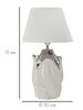 Lampada da tavolo ceramica bianca a fiore e dettagli argento 30x51  42222 - foto 5
