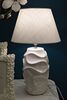 Lampada tavolo base ceramica bianca lavorazione ondulata 30x52  42225 - foto 4