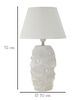 Lampada tavolo base ceramica bianca lavorazione ondulata 30x52  42225 - foto 5