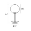 Misure Lampada da tavolo abat jour lumetto sfera nero e ottone satinato curva 90