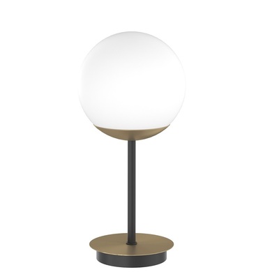 Lampada da tavolo abat jour lumetto sfera nero e ottone satinato curva 90 1198/P CLEAR TOP LIGHT