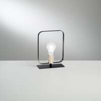 Lampada da tavolo poco profonda cornice di luce nera e oro geometrica  45568