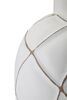 Particolare di Lampada da tavolo decoro rigato base resina paralume 35x60  42236
