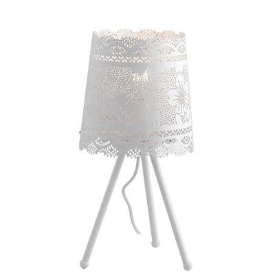 Lampada tavolo o abat-jour bianca pizzo traforato fiori camere romantiche 42295 LUCI MODERNE