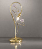 Lampada comodino o tavolo oro curve dorate fiori cristallo colorati 02559/L-CF TESSA DUE P